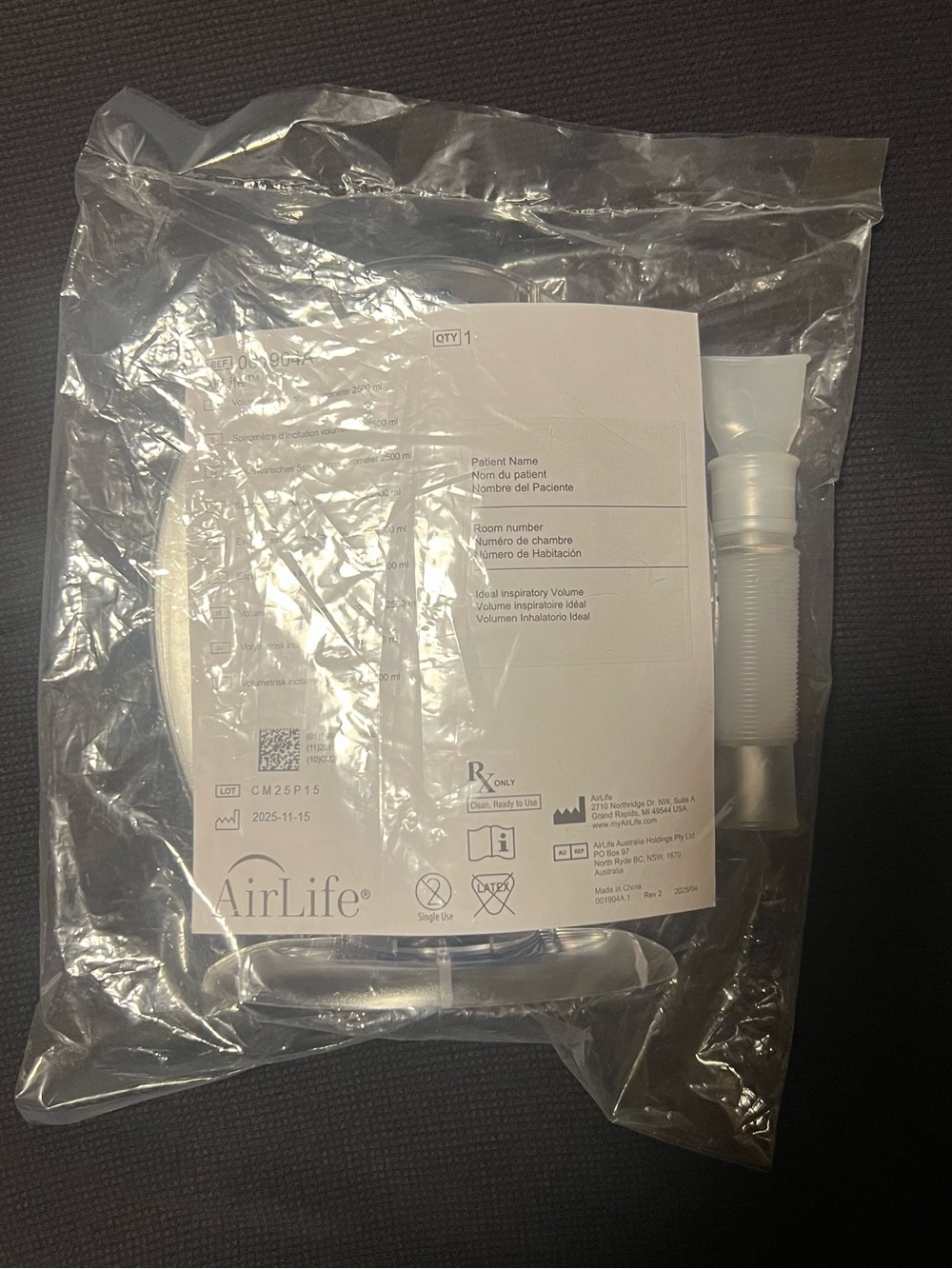 Clear Incentive Spirometer - Blue - Picture 3 of 3